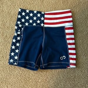 Curves n Combat boots patriotic shorts